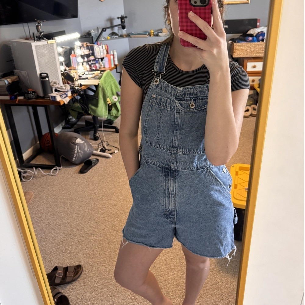 Vintage Levis SilverTab Denim Shortalls Medium Wash  Overalls